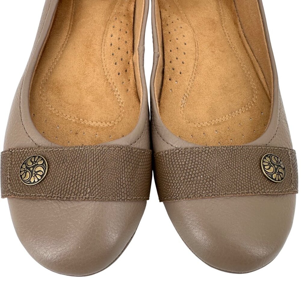 Softspots Womens Taupe Cushioned Insoles Leather Flats 9.5M - Picture 5 of 10
